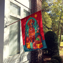 Load image into Gallery viewer, Red Redbone Coonhound Holiday Christmas House Flag