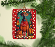 Load image into Gallery viewer, Rhodesian Ridgeback Holiday Christmas Porcelain Ornament
