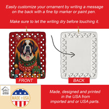 Load image into Gallery viewer, Saint Bernard Holiday Christmas Porcelain Ornament