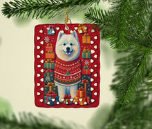 Load image into Gallery viewer, Samoyed Holiday Christmas Porcelain Ornament