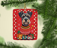 Load image into Gallery viewer, Schnauzer Holiday Christmas Porcelain Ornament