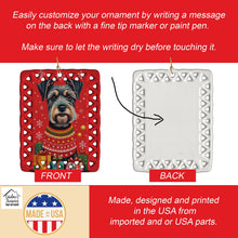 Load image into Gallery viewer, Schnauzer Holiday Christmas Porcelain Ornament