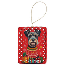 Load image into Gallery viewer, Schnauzer Holiday Christmas Porcelain Ornament