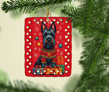Load image into Gallery viewer, Scottish Terrier Holiday Christmas Porcelain Ornament