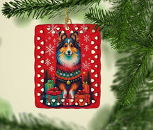 Load image into Gallery viewer, Sheltie Holiday Christmas Porcelain Ornament