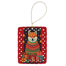 Load image into Gallery viewer, Shiba Inu Holiday Christmas Porcelain Ornament