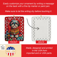 Load image into Gallery viewer, Shih Tzu Holiday Christmas Porcelain Ornament
