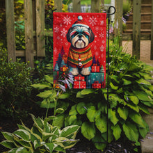Load image into Gallery viewer, Shih Tzu Holiday Christmas Garden Flag – Outdoor Decorative Yard Flag
