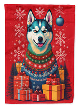 Load image into Gallery viewer, Siberian Husky Holiday Christmas House Flag