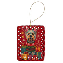 Load image into Gallery viewer, Silky Terrier Holiday Christmas Porcelain Ornament