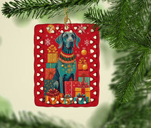 Load image into Gallery viewer, Weimaraner Holiday Christmas Porcelain Ornament