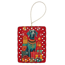 Load image into Gallery viewer, Weimaraner Holiday Christmas Porcelain Ornament