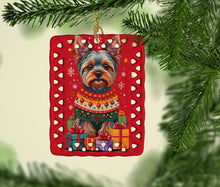Load image into Gallery viewer, Yorkshire Terrier  Holiday Christmas Porcelain Ornament