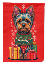 Load image into Gallery viewer, Yorkshire Terrier Holiday Christmas Garden Flag – Outdoor Decorative Yard Flag