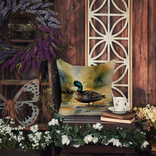 Load image into Gallery viewer, American Black Duck Throw Pillow - 14x14 Decorative Pillow – Art for Your Home &amp; Patio