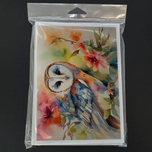 Load image into Gallery viewer, Barn Owl Greeting Cards - Blank Note Cards – 8-Pack of Artist-Designed Cards with Envelopes