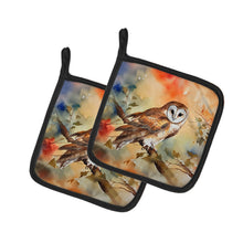 Load image into Gallery viewer, Barn Owl Pot Holders - Set of 2 Decorative Kitchen Helpers | Made in the USA