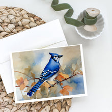 Load image into Gallery viewer, Blue Jay Greeting Cards - Blank Note Cards – 8-Pack of Artist-Designed Cards with Envelopes