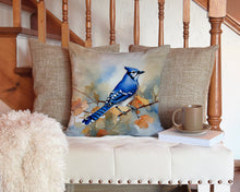 Load image into Gallery viewer, Blue Jay Throw Pillow - 14x14 Decorative Pillow – Art for Your Home &amp; Patio