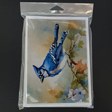 Load image into Gallery viewer, Blue Jay Greeting Cards - Blank Note Cards – 8-Pack of Artist-Designed Cards with Envelopes