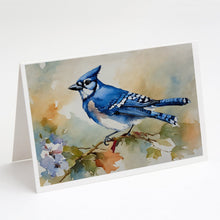 Load image into Gallery viewer, Blue Jay Greeting Cards - Blank Note Cards – 8-Pack of Artist-Designed Cards with Envelopes