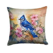 Load image into Gallery viewer, Blue Jay Throw Pillow - 14x14 Decorative Pillow – Art for Your Home &amp; Patio