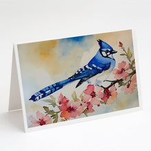 Load image into Gallery viewer, Blue Jay Greeting Cards - Blank Note Cards – 8-Pack of Artist-Designed Cards with Envelopes