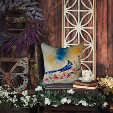 Load image into Gallery viewer, Blue Jay Throw Pillow - 14x14 Decorative Pillow – Art for Your Home &amp; Patio