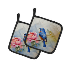Load image into Gallery viewer, Bluebird Pot Holders - Set of 2 Decorative Kitchen Helpers | Made in the USA