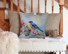 Load image into Gallery viewer, Bluebird Throw Pillow - 14x14 Decorative Pillow – Art for Your Home &amp; Patio
