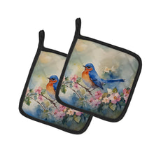 Load image into Gallery viewer, Bluebird Pot Holders - Set of 2 Decorative Kitchen Helpers | Made in the USA