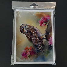 Load image into Gallery viewer, Burrowing Owl Greeting Cards - Blank Note Cards – 8-Pack of Artist-Designed Cards with Envelopes