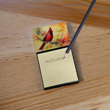 Load image into Gallery viewer, Cardinal Sticky Note Holder- Refiilable Desk Accessory Note Pad