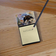 Load image into Gallery viewer, Eagle Sticky Note Holder- Refiilable Desk Accessory Note Pad