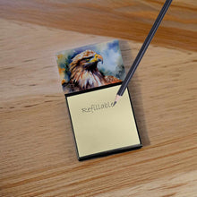 Load image into Gallery viewer, Eagle Sticky Note Holder- Refiilable Desk Accessory Note Pad