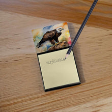 Load image into Gallery viewer, Eagle Sticky Note Holder- Refiilable Desk Accessory Note Pad