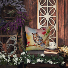 Load image into Gallery viewer, Eastern Screech Owl Throw Pillow - 14x14 Decorative Pillow – Art for Your Home &amp; Patio
