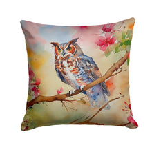 Load image into Gallery viewer, Eastern Screech Owl Throw Pillow - 14x14 Decorative Pillow – Art for Your Home &amp; Patio