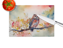 Load image into Gallery viewer, Elf Owl Glass Cutting Boards – Durable, Decorative Kitchen Art