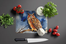 Load image into Gallery viewer, Eurasian Eagle Owl Glass Cutting Boards – Durable, Decorative Kitchen Art