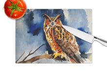 Load image into Gallery viewer, Eurasian Eagle Owl Glass Cutting Boards – Durable, Decorative Kitchen Art