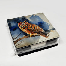 Load image into Gallery viewer, Eurasian Eagle Owl PU Leather Note Paper Holder