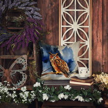 Load image into Gallery viewer, Eurasian Eagle Owl Throw Pillow - 14x14 Decorative Pillow – Art for Your Home &amp; Patio