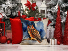 Load image into Gallery viewer, Eurasian Eagle Owl Throw Pillow - 14x14 Decorative Pillow – Art for Your Home &amp; Patio