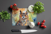 Load image into Gallery viewer, Eurasian Eagle Owl Glass Cutting Boards – Durable, Decorative Kitchen Art
