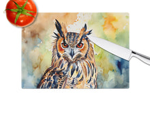Load image into Gallery viewer, Eurasian Eagle Owl Glass Cutting Boards – Durable, Decorative Kitchen Art