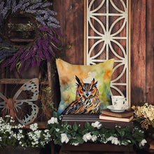 Load image into Gallery viewer, Eurasian Eagle Owl Throw Pillow - 14x14 Decorative Pillow – Art for Your Home &amp; Patio