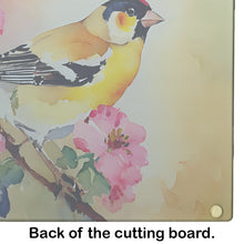 Load image into Gallery viewer, Goldfinch Glass Cutting Boards – Durable, Decorative Kitchen Art