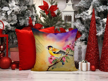Load image into Gallery viewer, Goldfinch Throw Pillow - 14x14 Decorative Pillow – Art for Your Home &amp; Patio