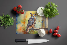 Load image into Gallery viewer, Great Horned Owl Glass Cutting Boards – Durable, Decorative Kitchen Art